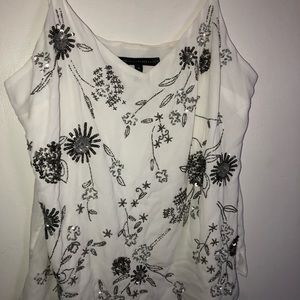 White with silver embellishments